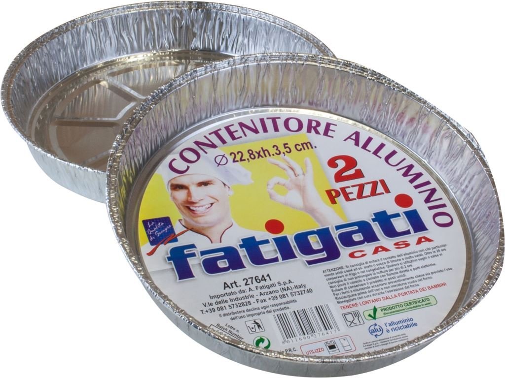 Fatigati Contenitore Alluminio Rotondo 22,8x3,5cm 2pz