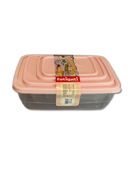 Fatigati Set 4 Contenitori Vintage Rosa (300ml, 600ml, 1200ml, 2000ml) - immagine 2