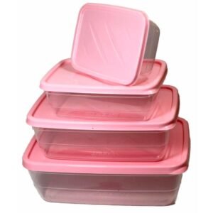 Fatigati Set 4 Contenitori Vintage Rosa (300ml, 600ml, 1200ml, 2000ml)