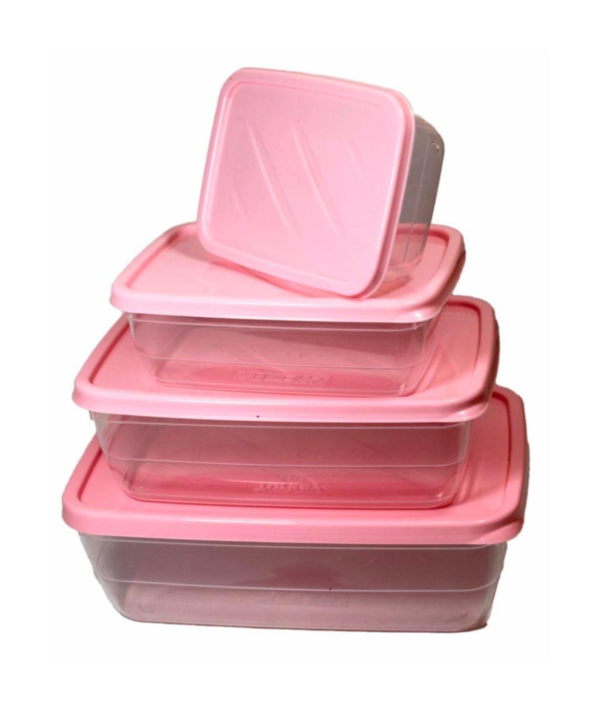 Fatigati Set 4 Contenitori Vintage Rosa (300ml, 600ml, 1200ml, 2000ml)