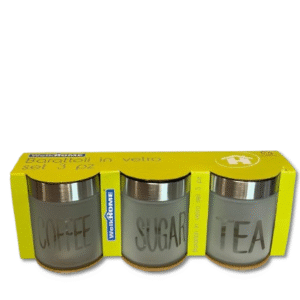 WelkHome Set di 3 Barattoli in Vetro