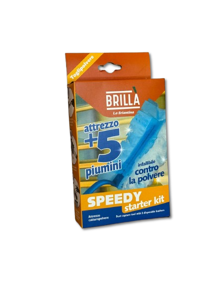 Brillà Cattura polvere Speedy Started con Manico e 5 Piumini di Ricambio