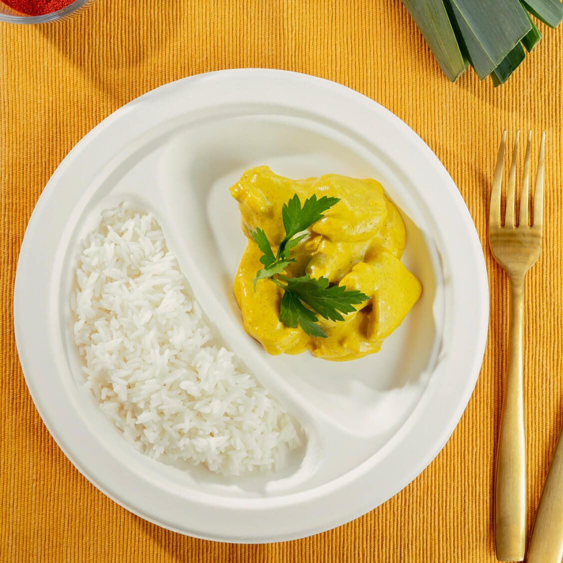 ecoCanny Piatti Piani Monouso a Due Scomparti 22,5cm 50pz - immagine 3