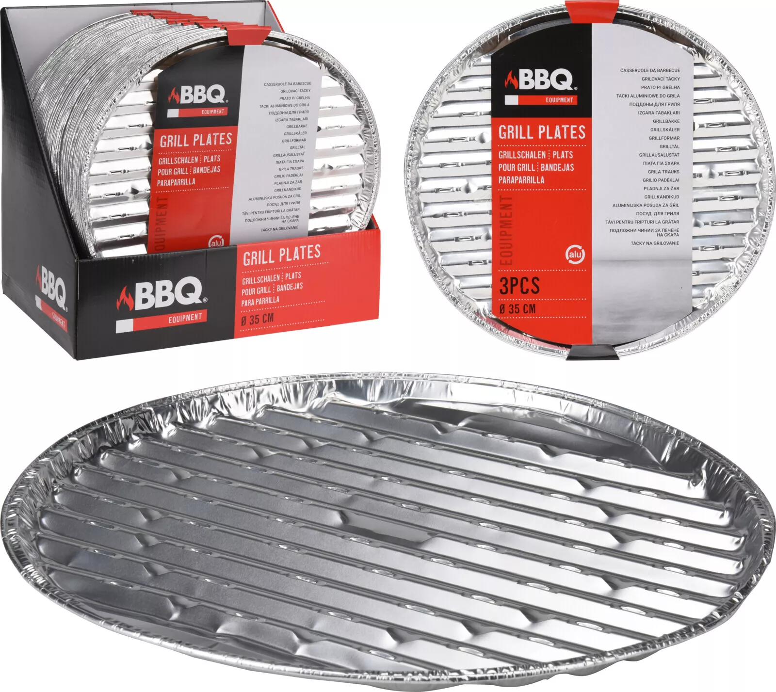 BBQ Equipment Grill Plates Vassoio BBQ in Alluminio 35cm